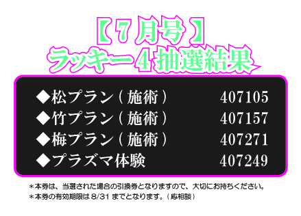 【ラッキー4抽選結果】